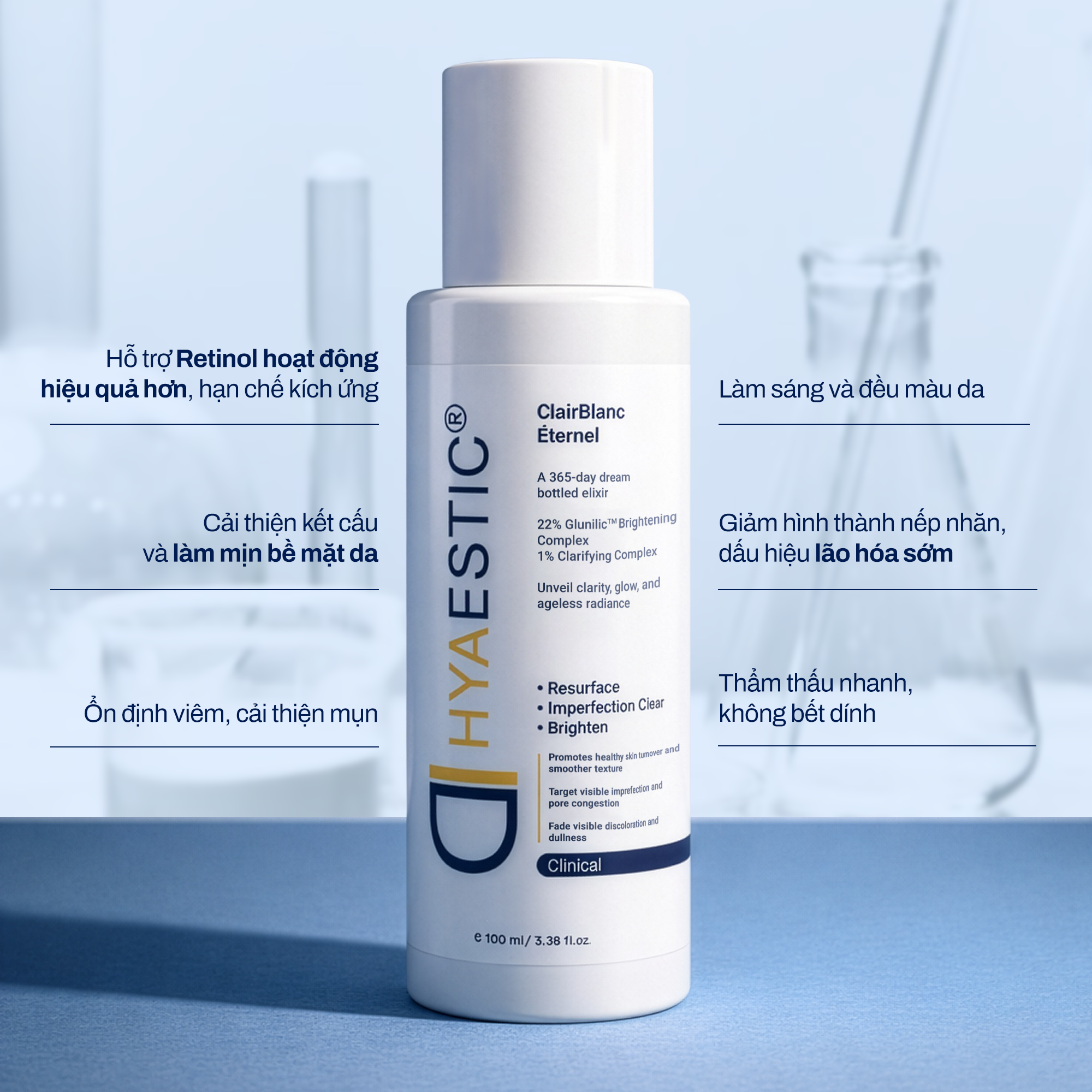 Lotion đa điều trị cho làn da mụn, sắc tố & lão hóa Hyaestic Clairblanc Éternel