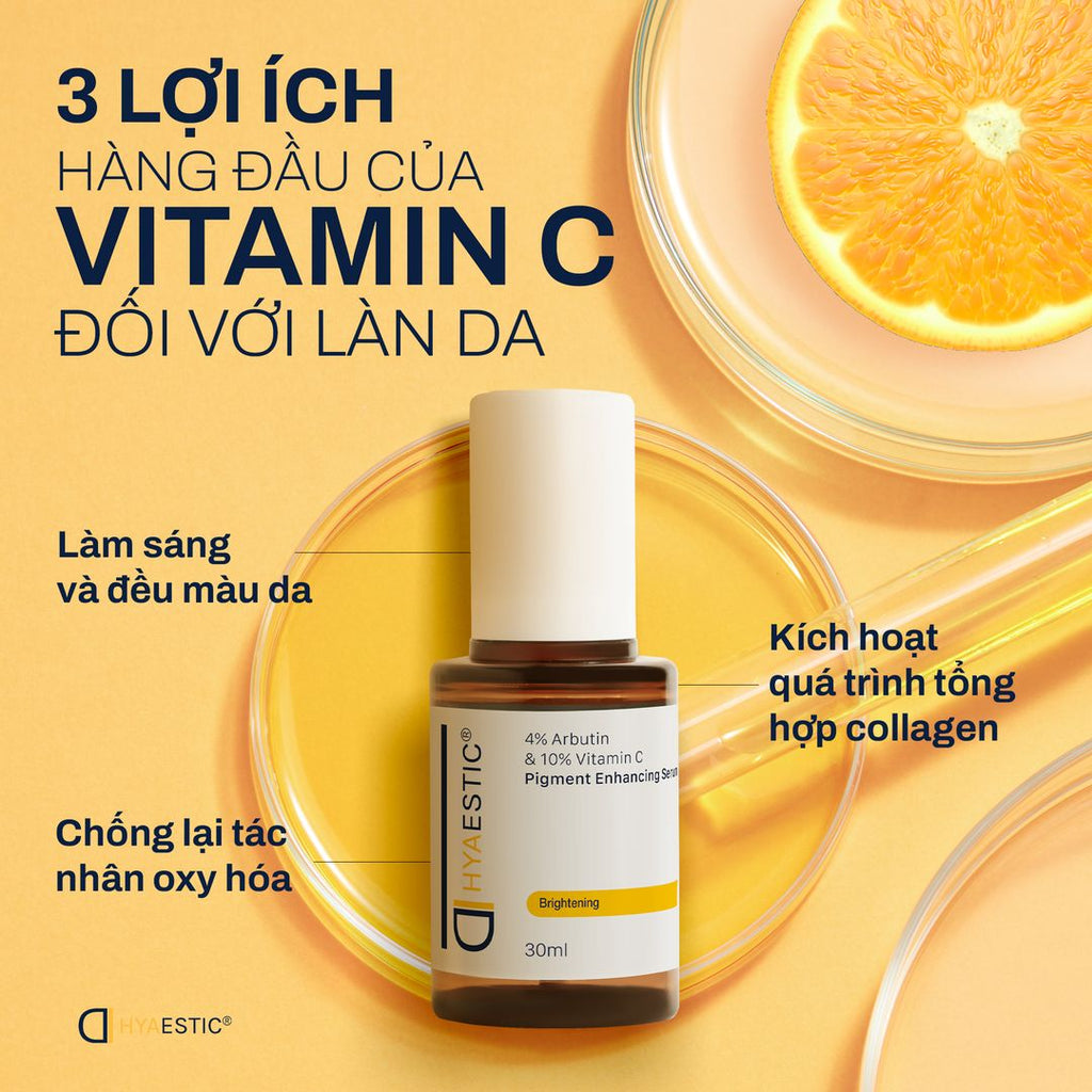 Tinh chất hỗ trợ trị nám và trẻ hóa làn da chuyên sâu Hyaestic Pigment Enhancing Serum 4% Arbutin & 10% Vitamin C (30ml)