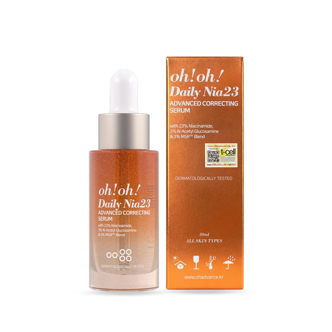 Tinh chất sửa chữa sắc tố chuyên sâu, sáng da & giảm thâm nám oh!oh! Daily Nia23 Advanced Correcting Serum 30ml (with 23% Niacinamide, 3% N-Acetyl Glucosamine & 3% MSR™ Blend)