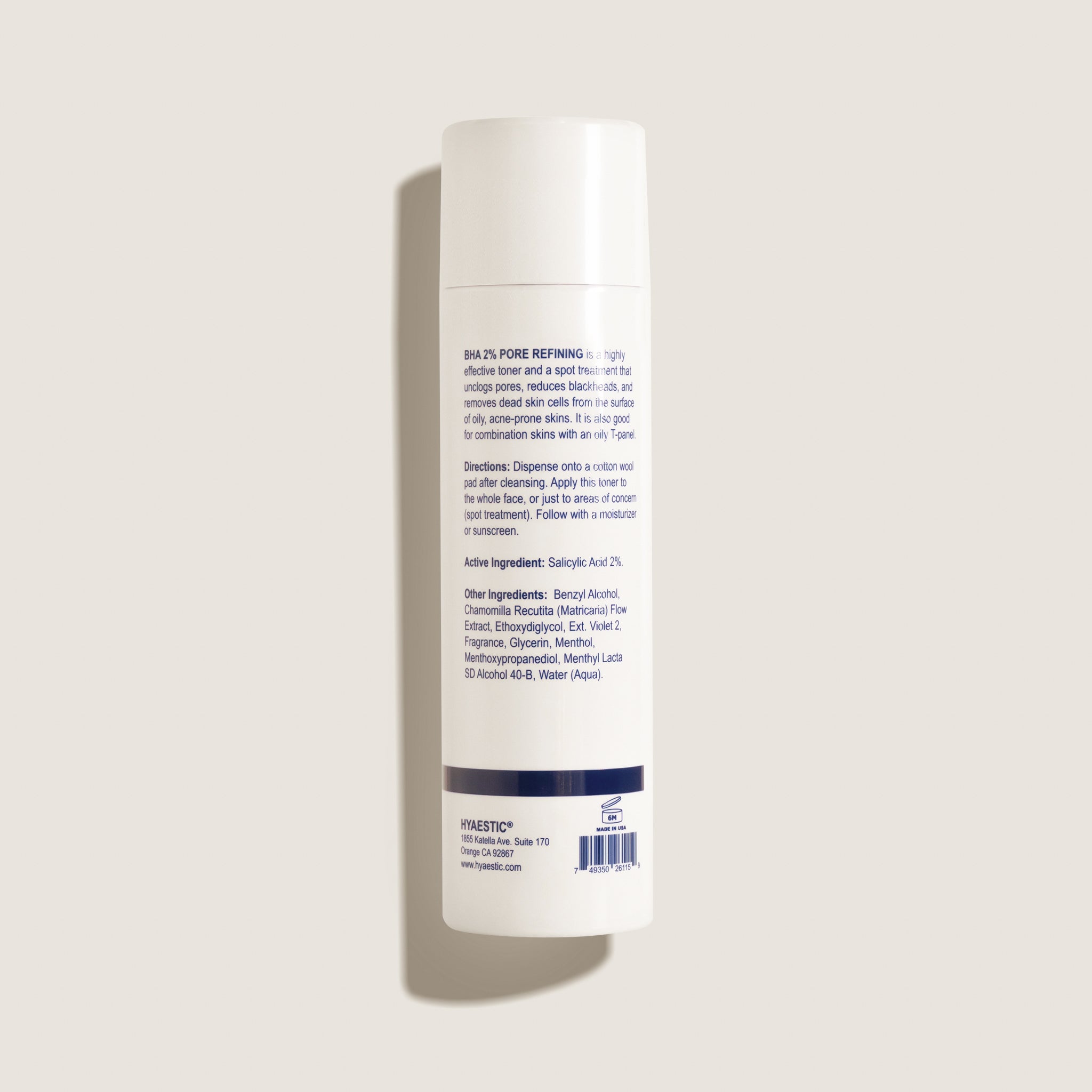 Toner hỗ trợ trị mụn làm sạch bã nhờn Hyaestic BHA 2% Pore Refining (150ml)
