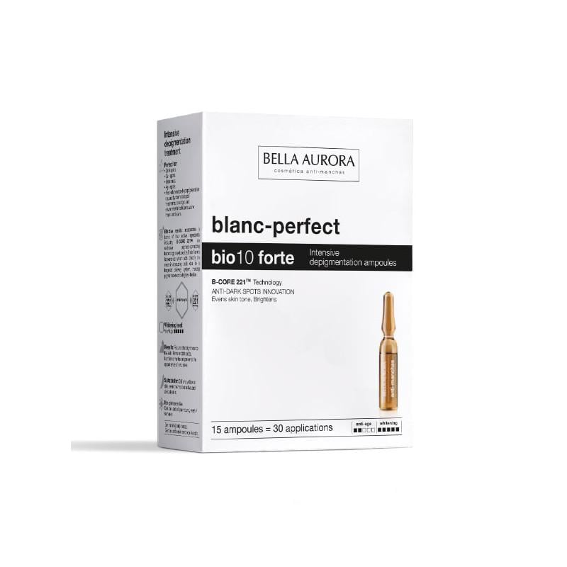 Ampoule Chống Oxy Hóa, Sáng Da &amp; Giảm Sắc Tố - Bella Aurora Bio10 Forte. Ống điều trị mất sắc tố chuyên sâu