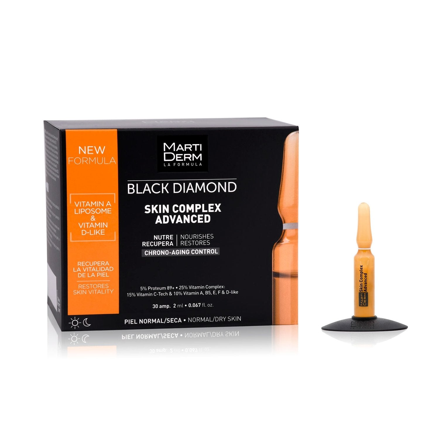 Ampoule Chống Oxy Hóa, Trẻ Hóa &amp; Làm Sáng Da 5% Proteum 89+, 15% Vitamin C-Tech - MartiDerm Black Diamond Skin Complex Advanced