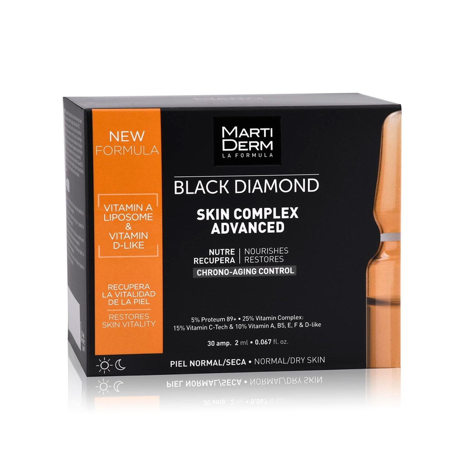 Ampoule Chống Oxy Hóa, Trẻ Hóa &amp; Làm Sáng Da 5% Proteum 89+, 15% Vitamin C-Tech - MartiDerm Black Diamond Skin Complex Advanced