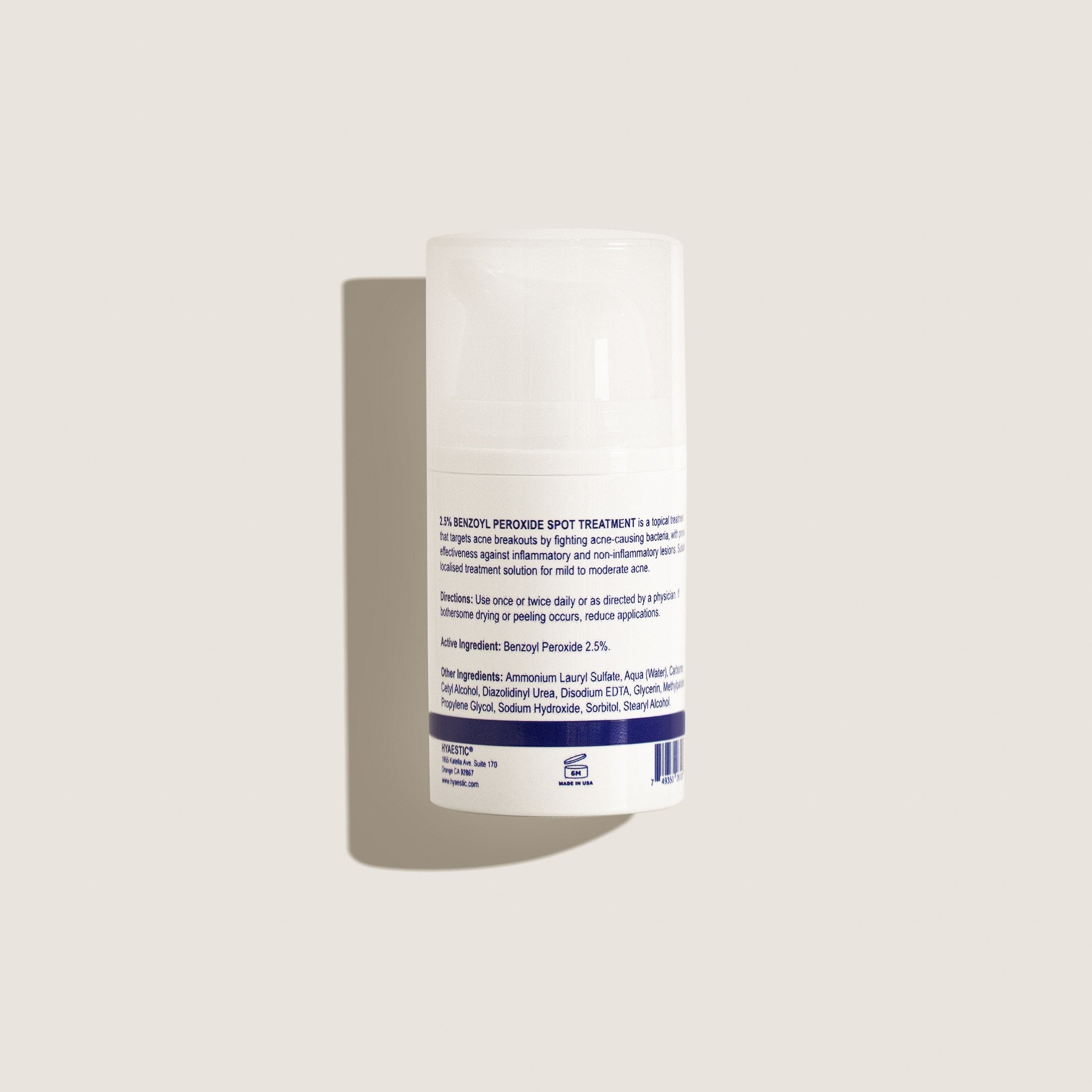 Gel hỗ trợ trị mụn sưng viêm Hyaestic Spot Treatment 2.5% Benzoyl Peroxide